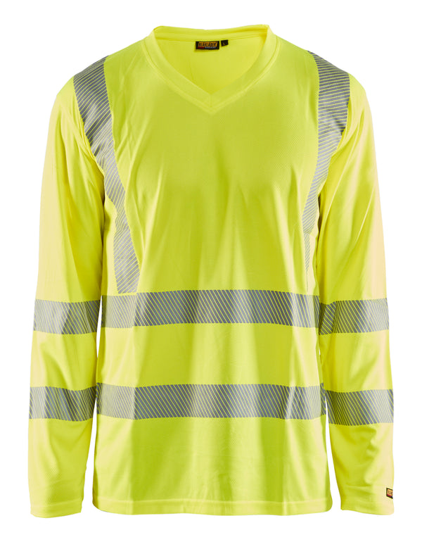 Blåkläder 3385 High Vis UV T-shirt lang ærme med tryk eller logo – arbejdstøj og firmatøj