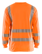 Blåkläder 3385 High Vis UV T-shirt lang ærme nærbillede med logo
