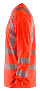 Blåkläder 3385 High Vis UV T-shirt lang ærme nærbillede med tryk