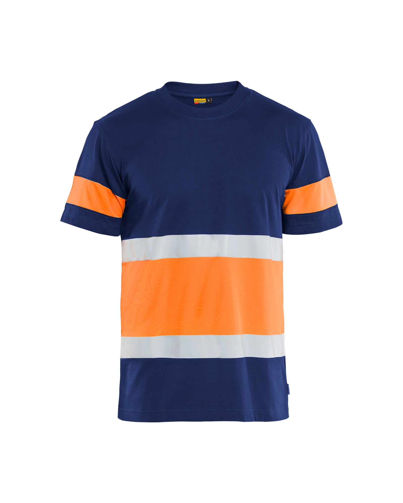 Blåkläder 3387 High Vis T-shirt, Marineblå/High Vis Orange