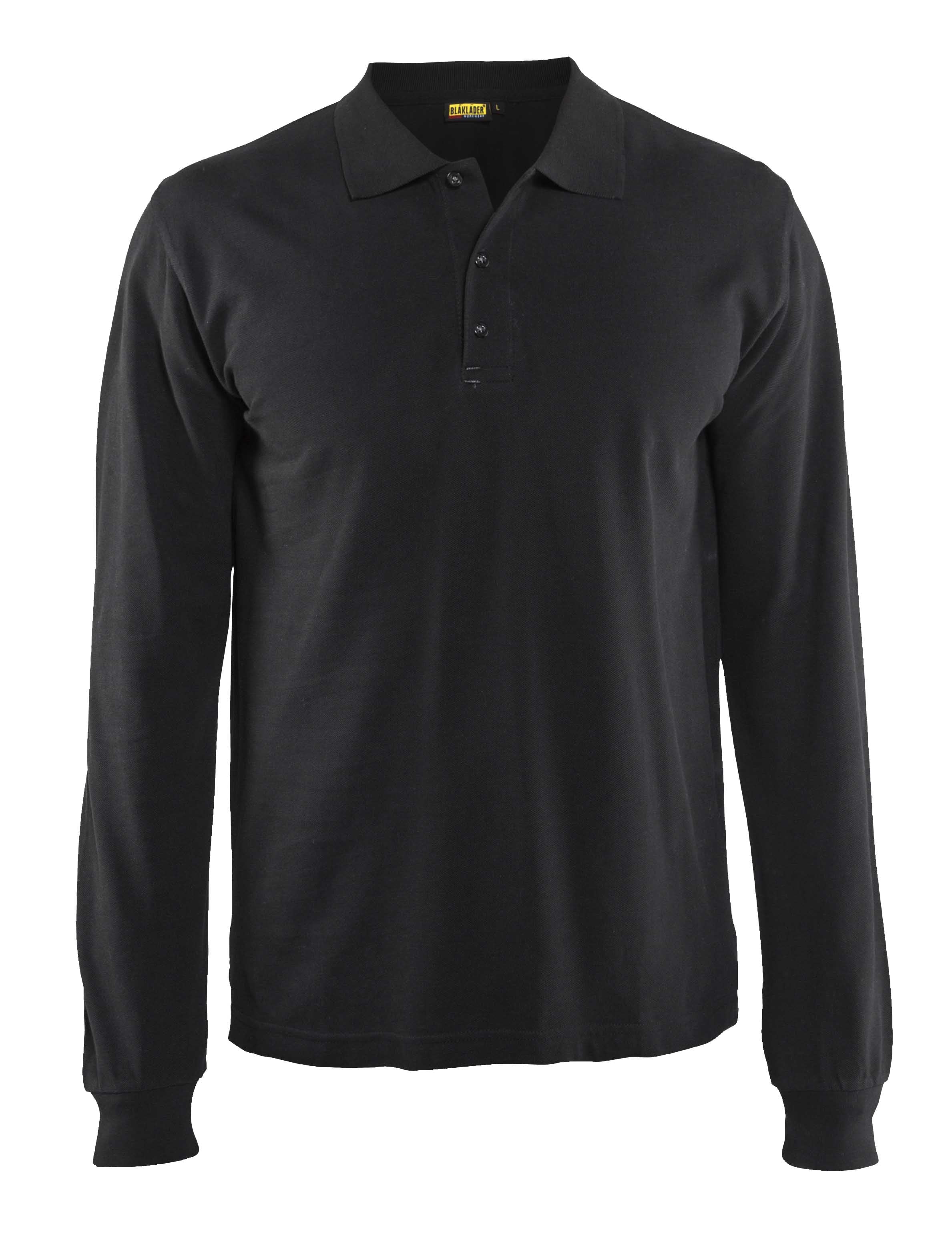 Blåkläder 3388 Poloshirt lang ærme, Sort