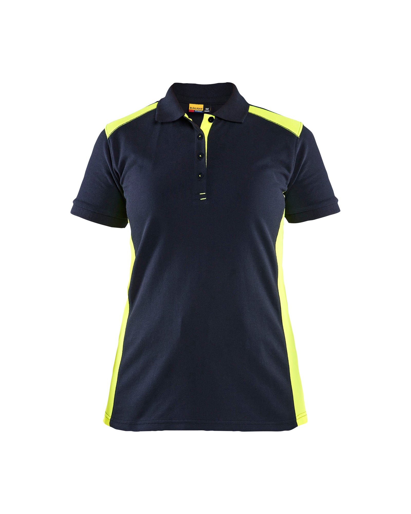 Blåkläder 3390 Dame Poloshirt, Mørk Marineblå/High Vis Gul