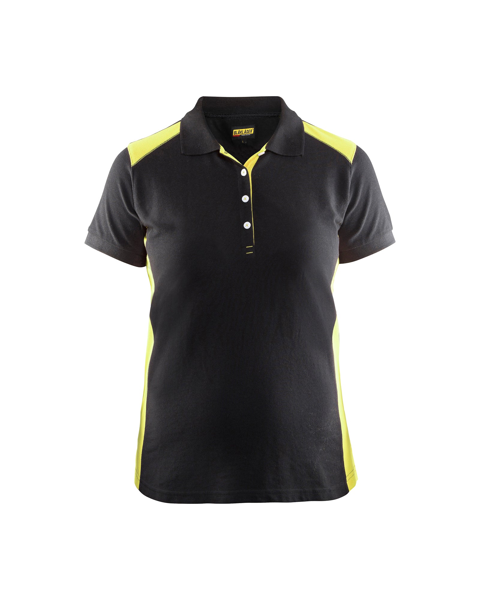 Blåkläder 3390 Dame Poloshirt, Sort/High Vis Gul