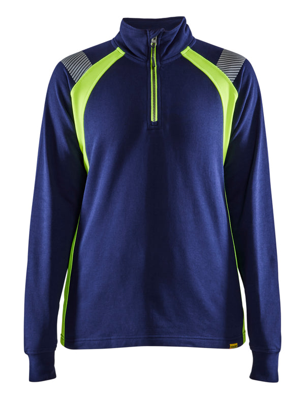Blåkläder 3403 Dame Sweatshirt half zip med tryk eller logo – arbejdstøj og firmatøj
