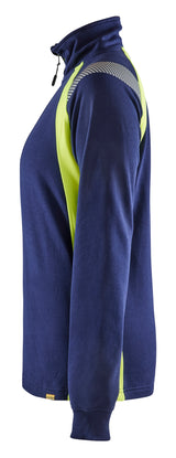 Blåkläder 3403 Dame Sweatshirt half zip produktfoto med tryk