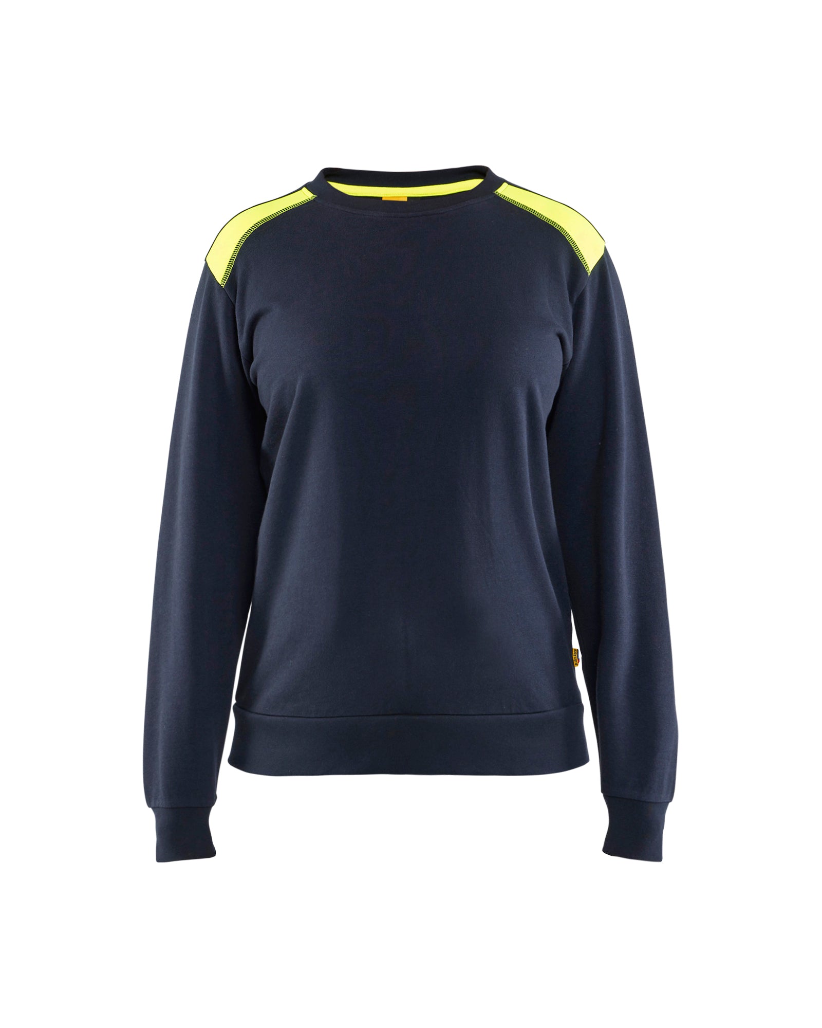 Blåkläder 3408 Dame Sweatshirt, Mørk Marineblå/High Vis Gul