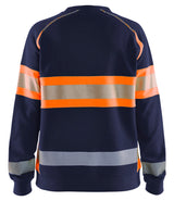 Blåkläder 3409 Dame High Vis Sweatshirt nærbillede med logo