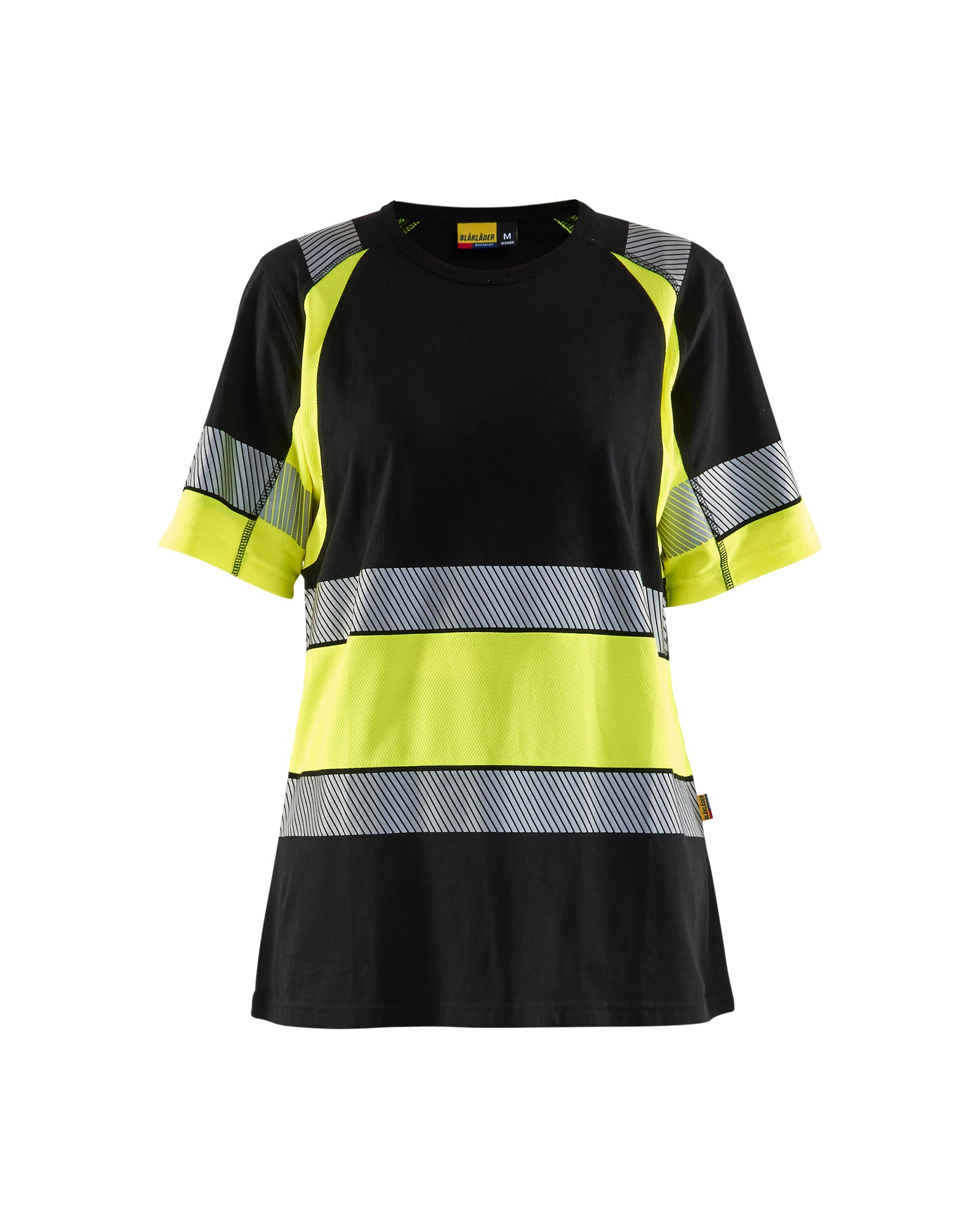 Blåkläder 3410 Dame High Vis T-shirt, Sort/High Vis Gul