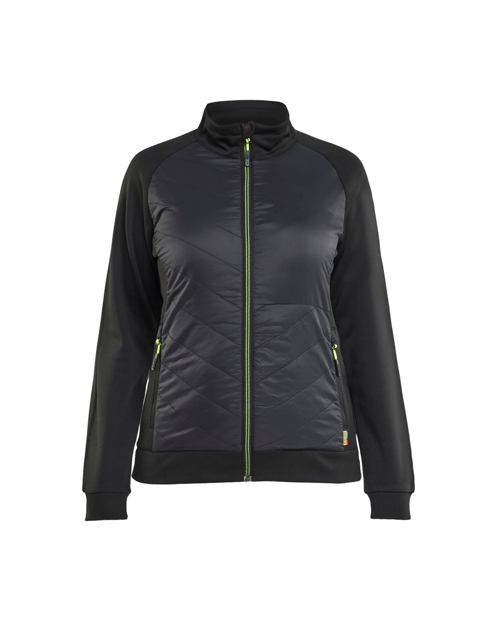 Blåkläder 3419 Dame Hybrid Sweatshirt, Sort/High Vis Gul