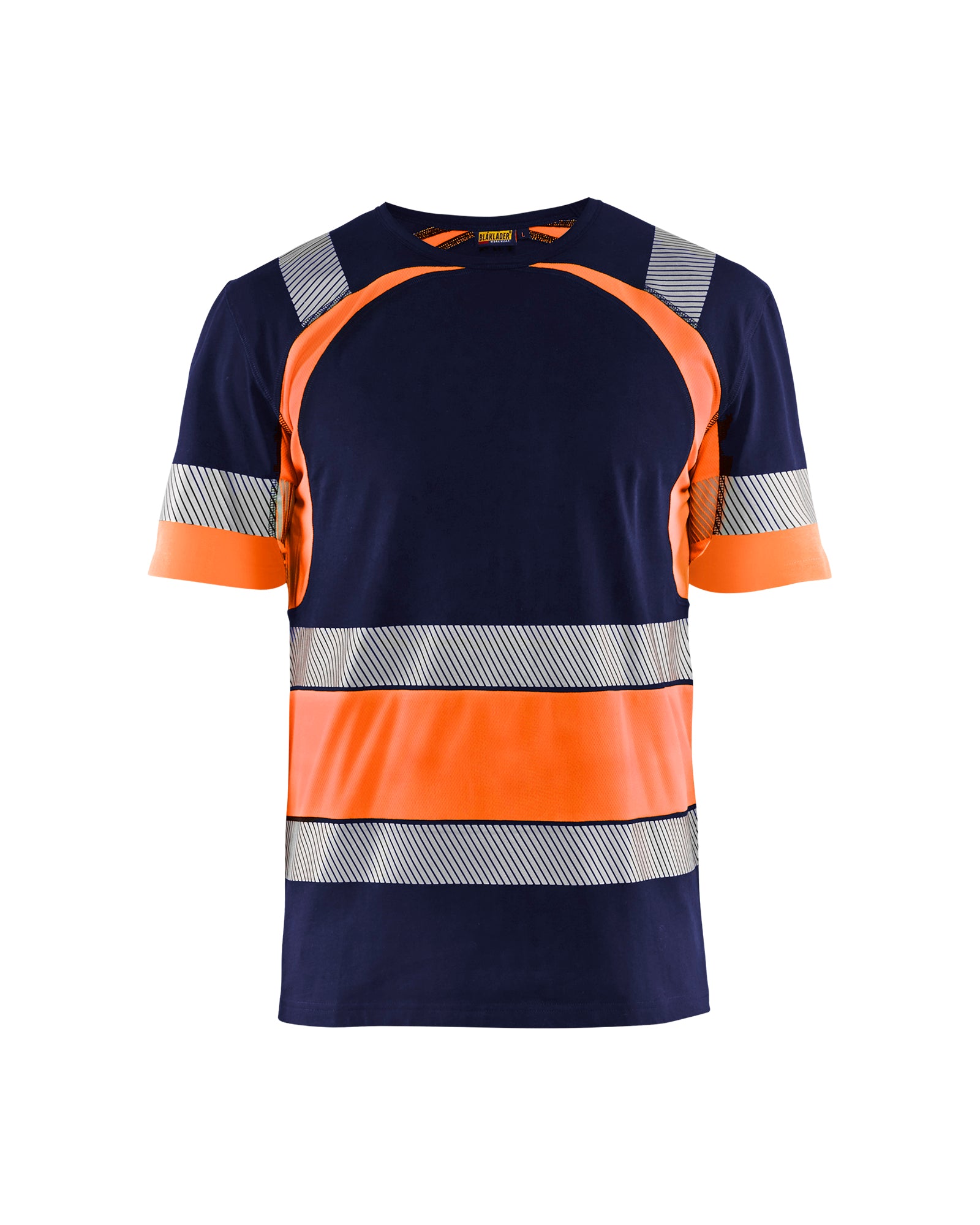 Blåkläder 3421 High Vis T-shirt, Marineblå/High Vis Orange