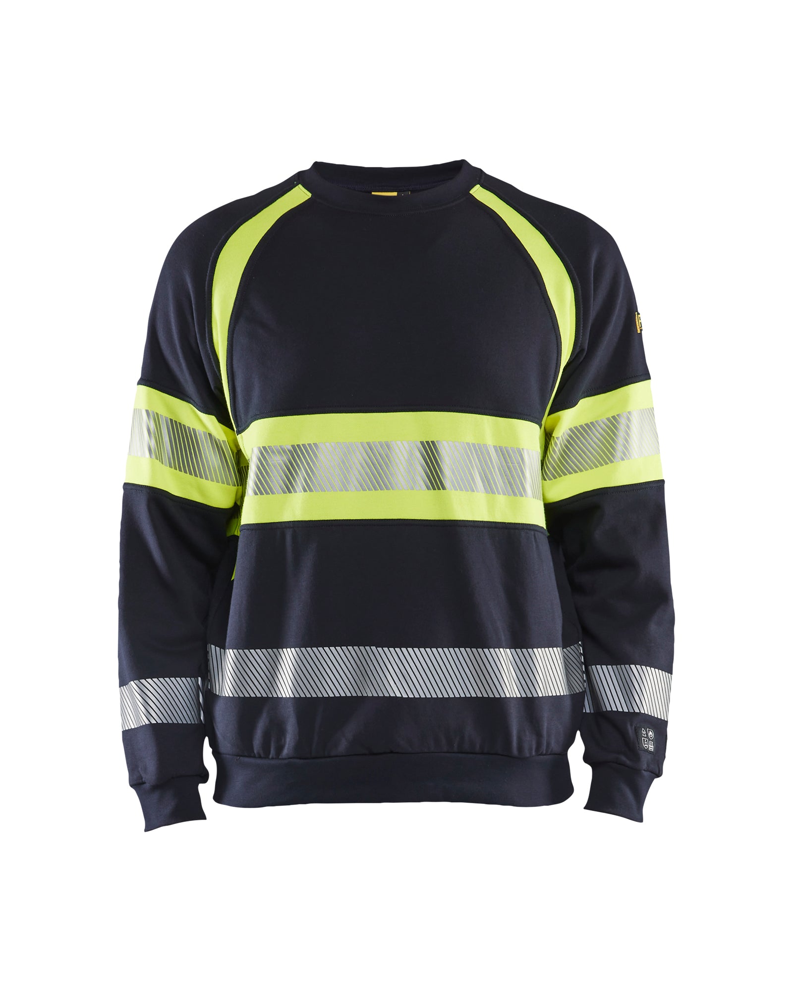 Blåkläder 3459 Multinorm Sweatshirt Inherent, Marineblå/High Vis Gul