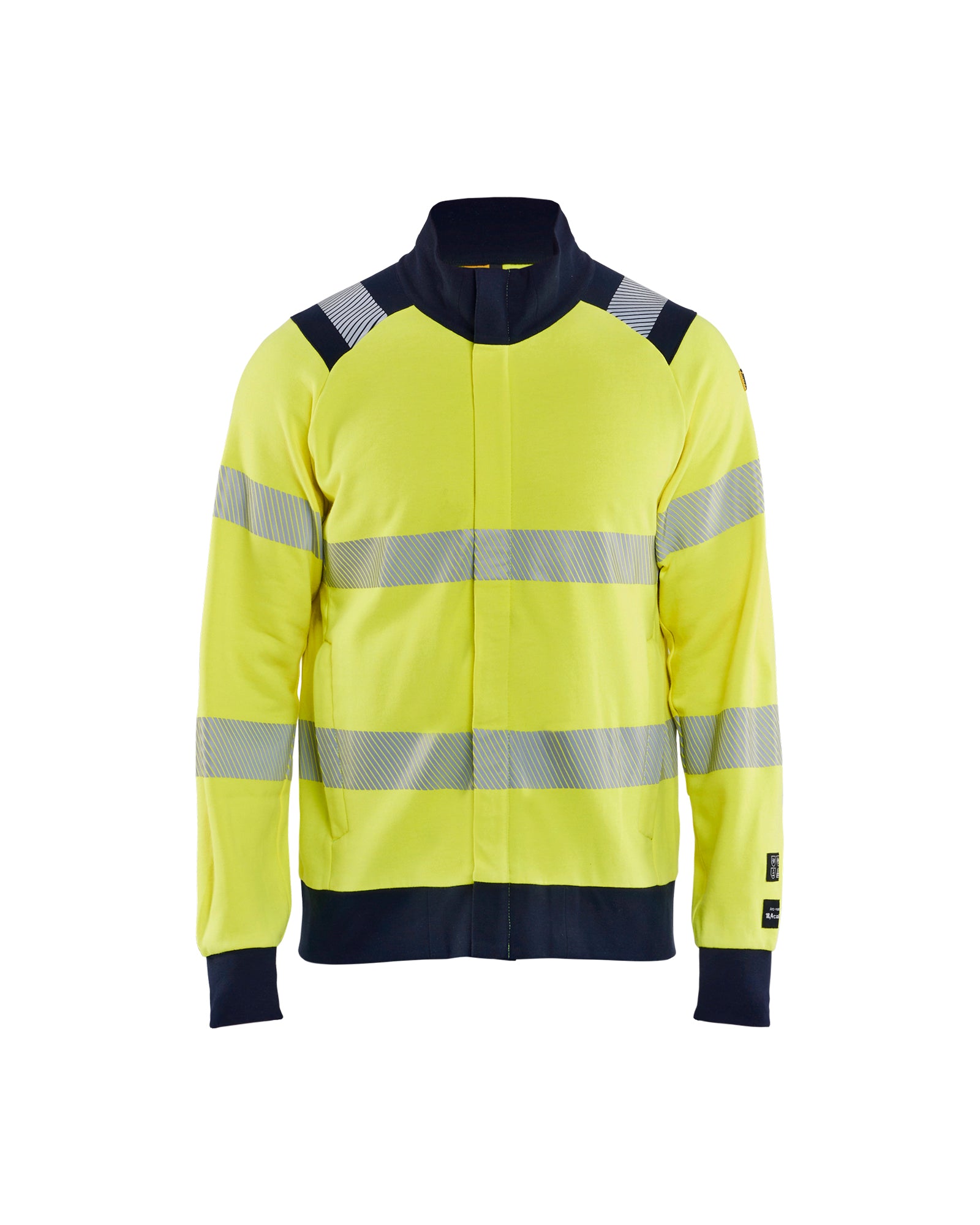 Blåkläder 3461 Multinorm Sweatshirt Full Zip Inherent, High Vis Gul/Marineblå