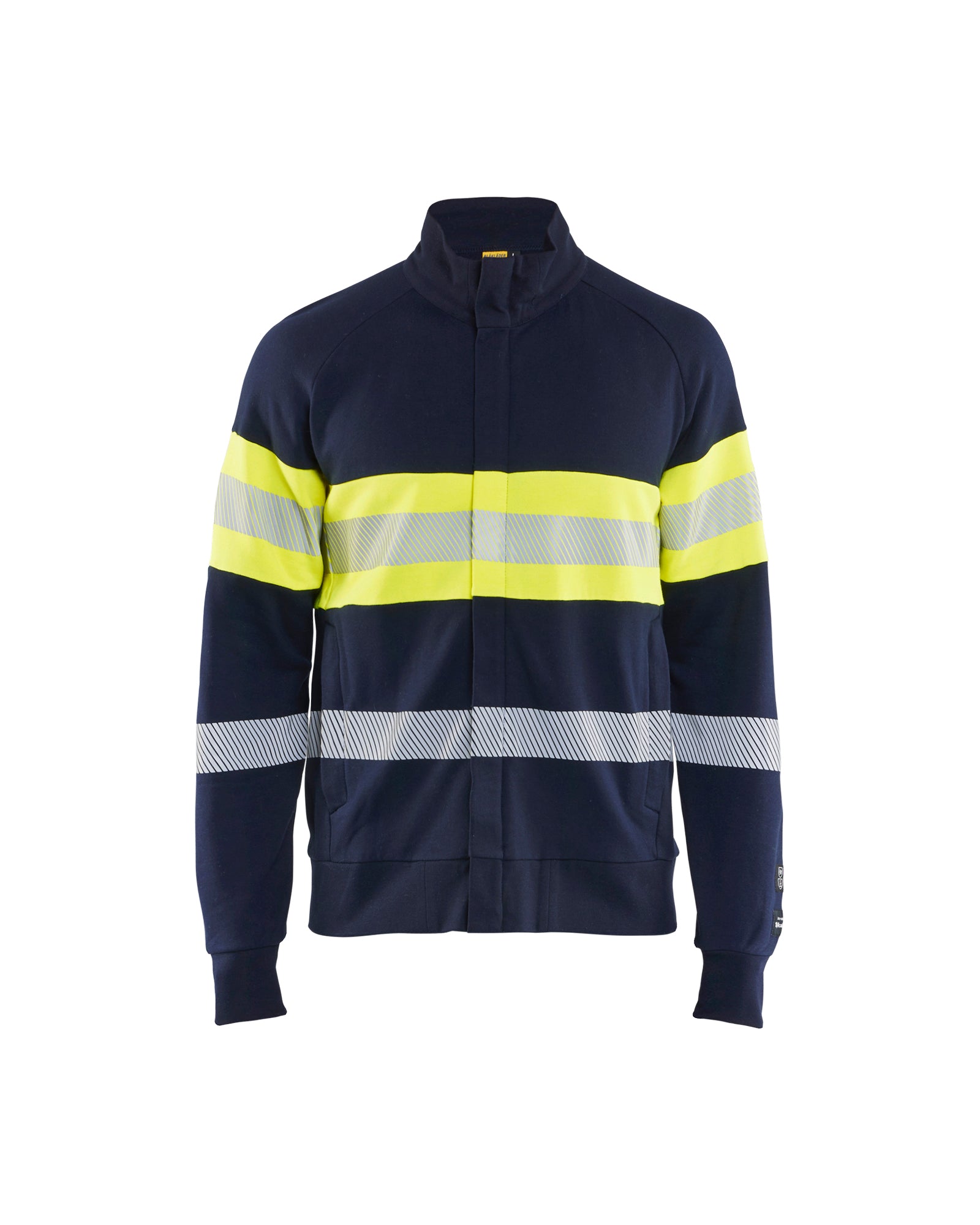 Blåkläder 3462 Multinorm Sweatshirt Full Zip Inherent, Marineblå/High Vis Gul