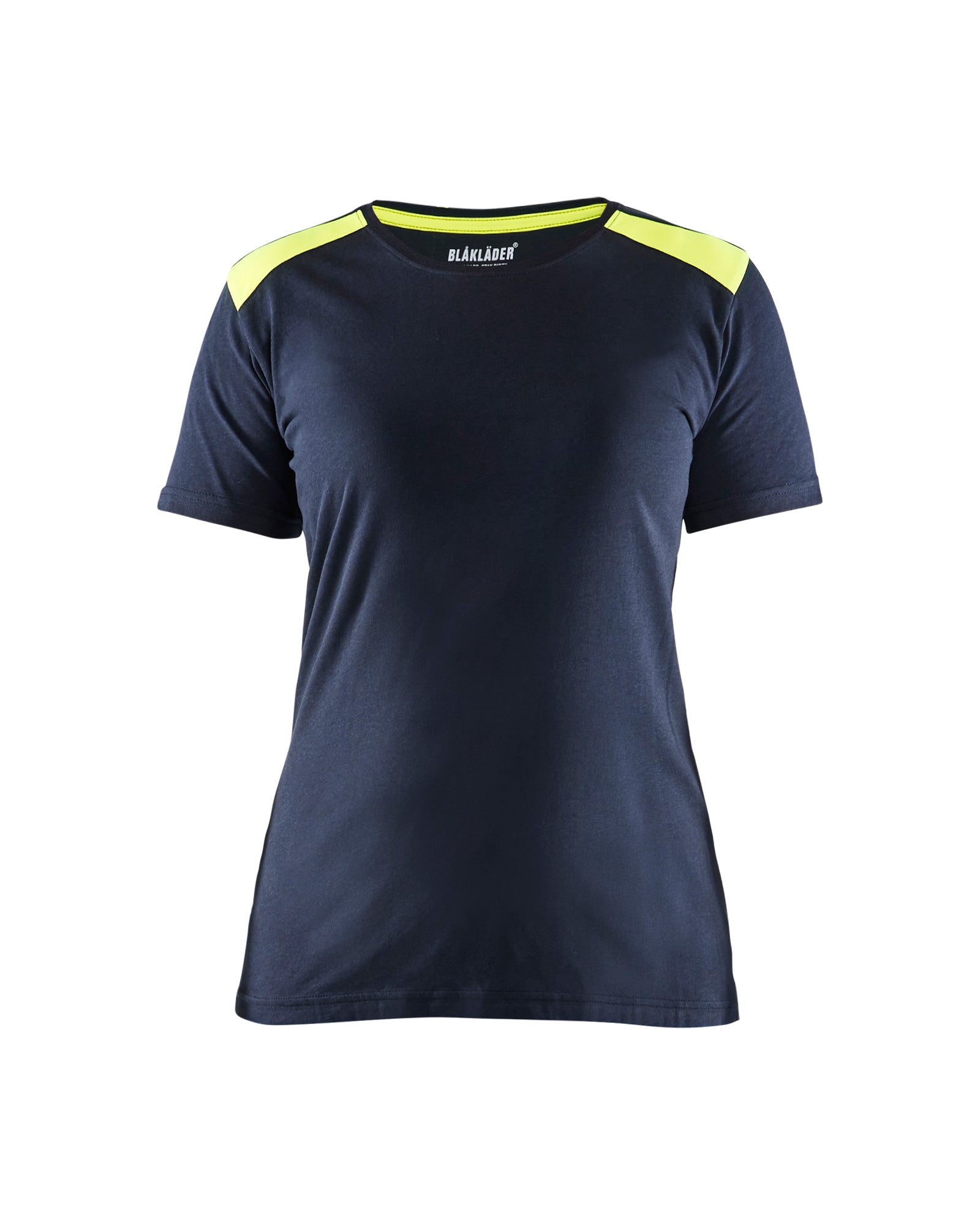 Blåkläder 3479 Dame T-shirt, Mørk Marineblå/High Vis Gul