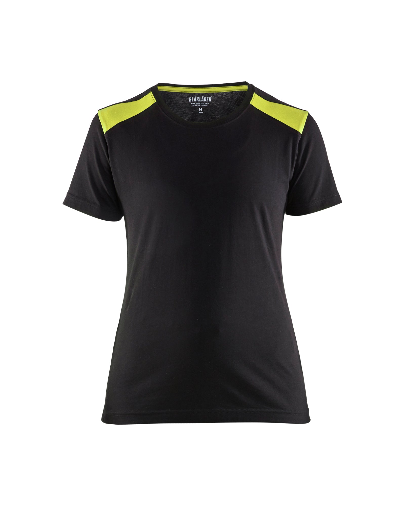 Blåkläder 3479 Dame T-shirt, Sort/High Vis Gul