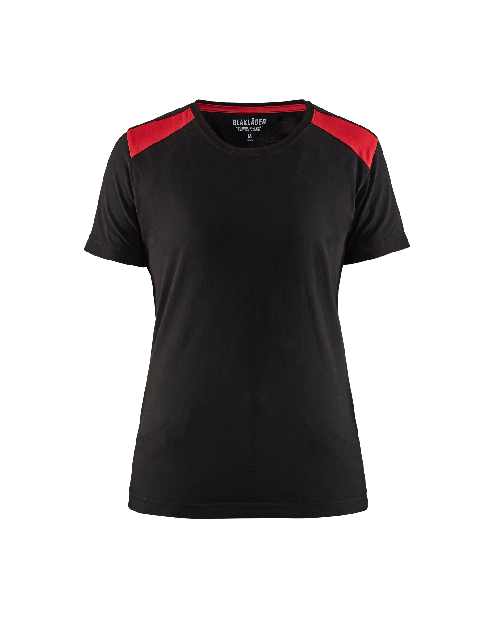 Blåkläder 3479 Dame T-shirt, Sort/Rød
