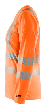 Blåkläder 3485 Dame High Vis T-shirt lang ærme produktbillede med tryk