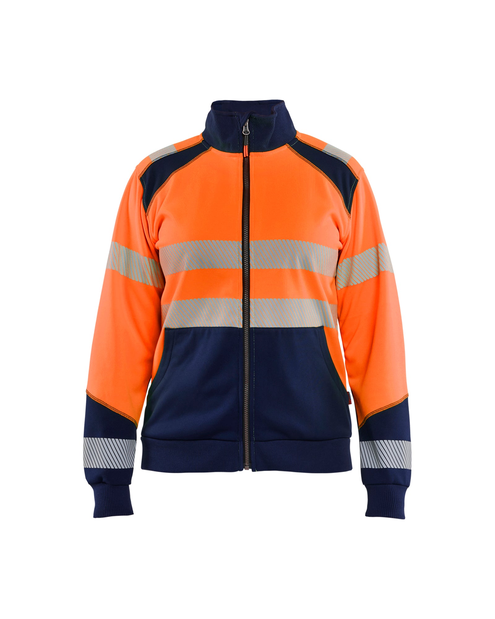 Blåkläder 3508 Dame High Vis sweatshirt full-zip, High Vis Orange/Marineblå