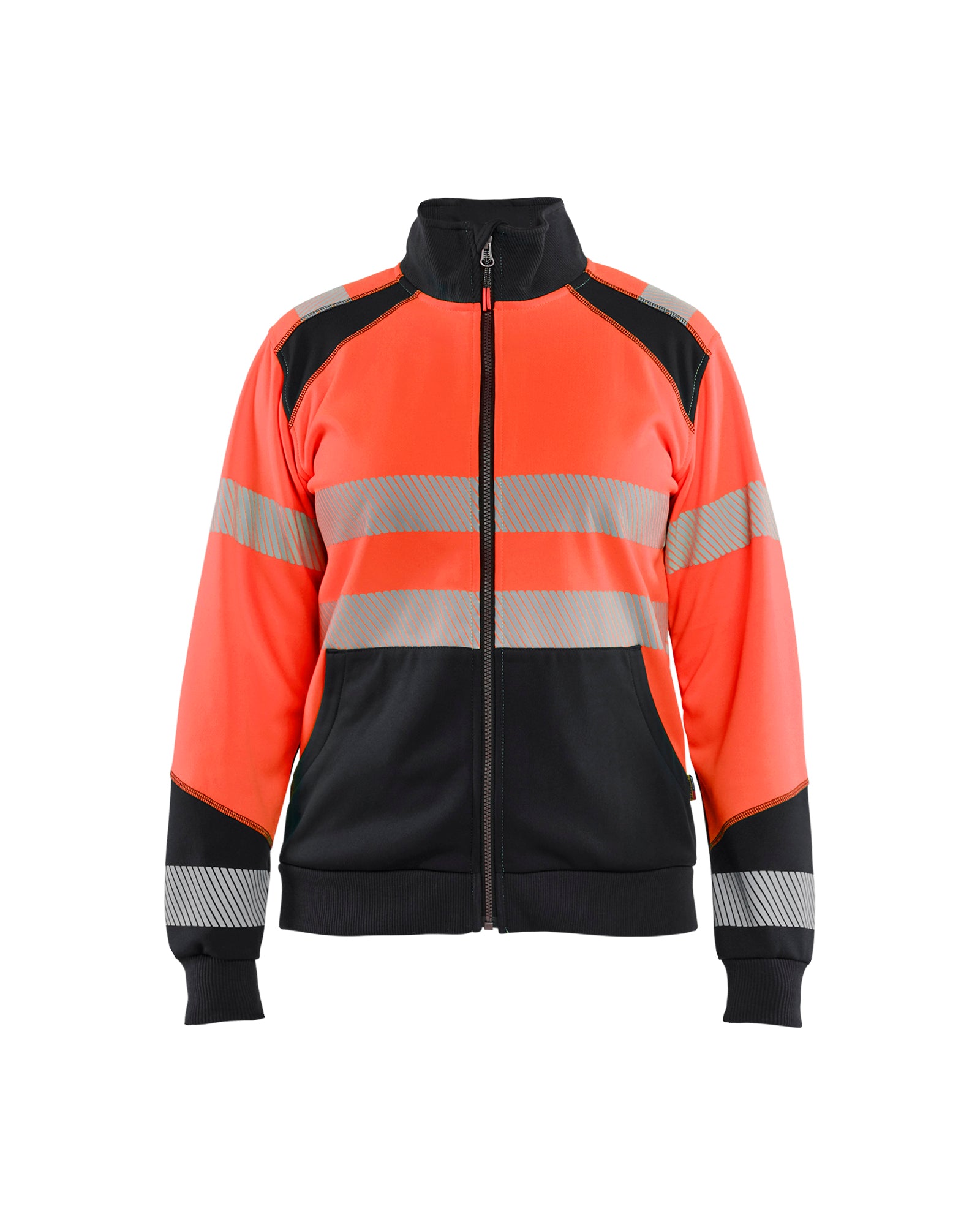 Blåkläder 3508 Dame High Vis sweatshirt full-zip, High Vis Rød/Sort