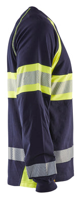 Blåkläder 3510 High Vis T-shirt lang ærme produktfoto med tryk