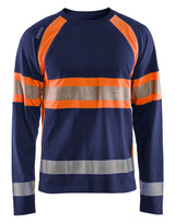 Blåkläder 3510 High Vis T-shirt lang ærme materiale med firmalogo