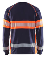 Blåkläder 3510 High Vis T-shirt lang ærme nærbillede med logo
