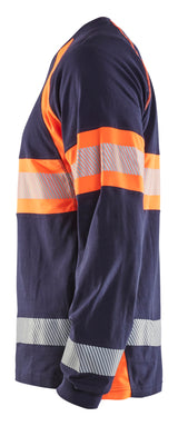 Blåkläder 3510 High Vis T-shirt lang ærme produktbillede med tryk