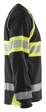 Blåkläder 3510 High Vis T-shirt lang ærme nærbillede med tryk