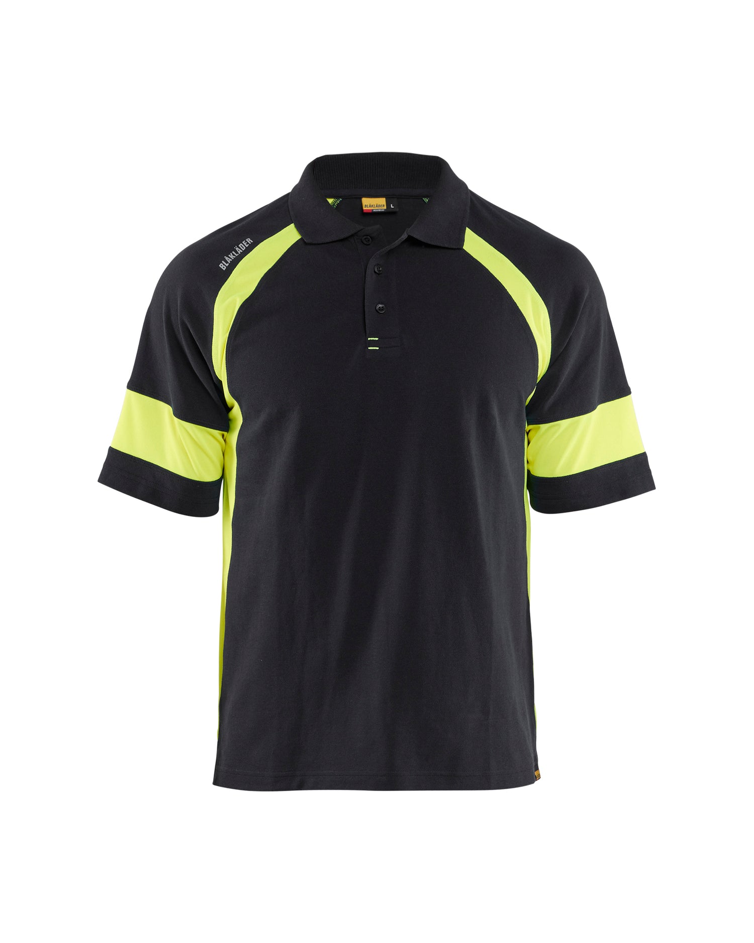 Blåkläder 3528 Poloshirt, Sort/High Vis Gul