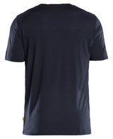 Blåkläder 3536 T-shirt Merinould nærbillede med logo