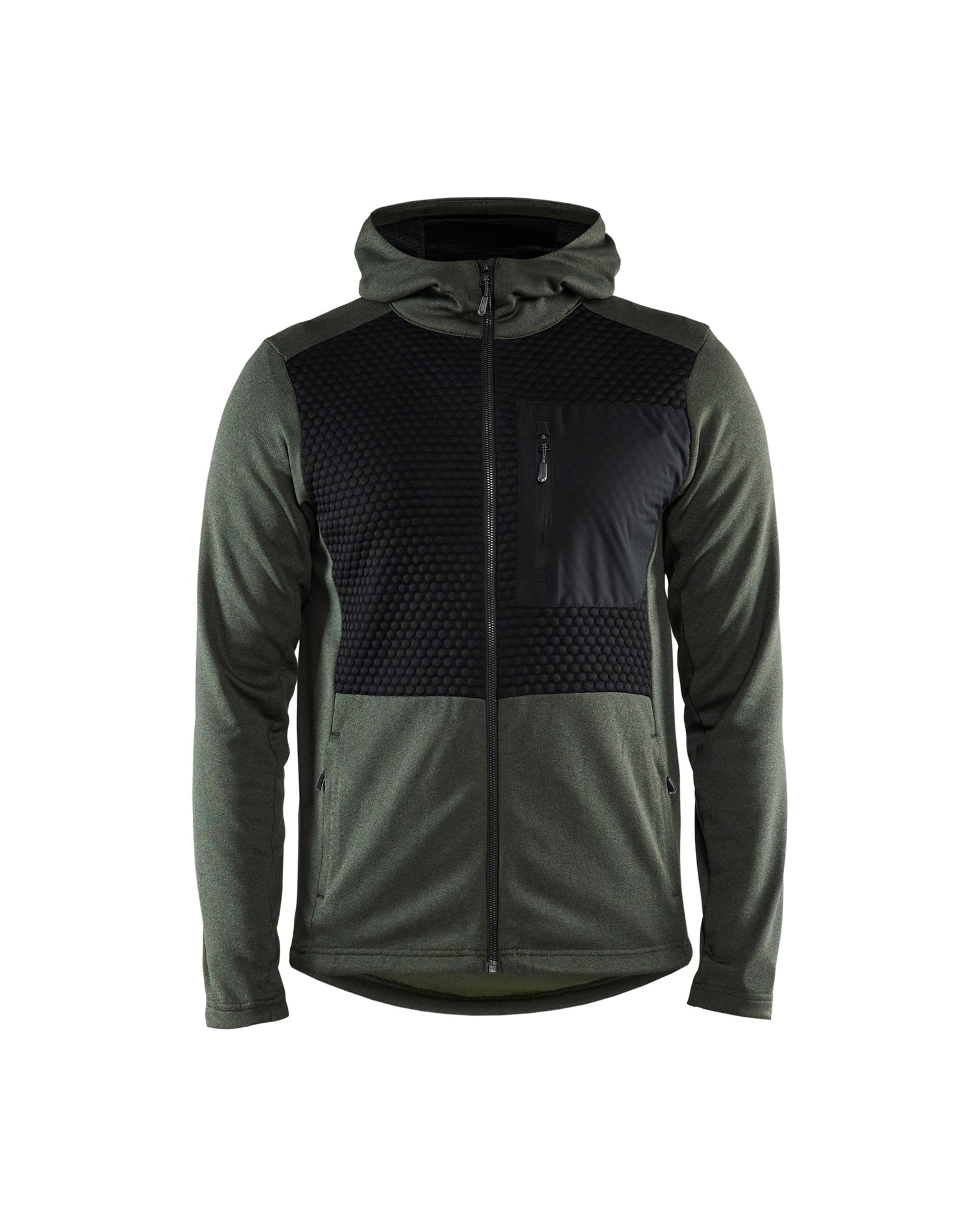Blåkläder 3540 Hættetrøje Full Zip, Efterårsgrøn/Sort