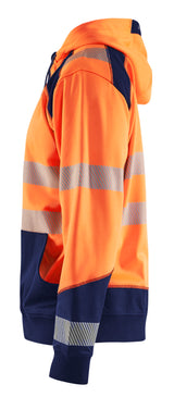 Blåkläder 3546 High vis hættetrøje nærbillede med tryk
