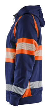 Blåkläder 3552 High vis hættetrøje produktbillede med tryk