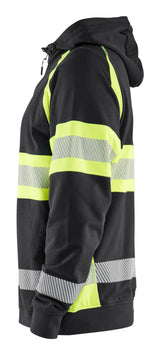 Blåkläder 3552 High vis hættetrøje nærbillede med tryk