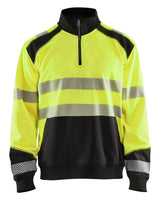 Blåkläder 3556 High Vis Sweatshirt half zip materiale med firmalogo