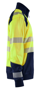 Blåkläder 3558 High Vis Sweatshirt full zip detalje til broderi