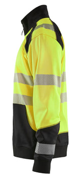 Blåkläder 3558 High Vis Sweatshirt full zip produktbillede med tryk