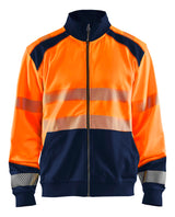 Blåkläder 3558 High Vis Sweatshirt full zip detalje med firmalogo