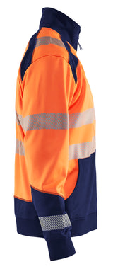 Blåkläder 3558 High Vis Sweatshirt full zip produktbillede til broderi