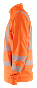 Blåkläder 3563 High vis Sweatshirt Full zip produktbillede med tryk
