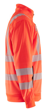 Blåkläder 3563 High vis Sweatshirt Full zip produktbillede til broderi