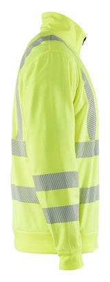 Blåkläder 3564 High vis Sweatshirt Half zip detalje til broderi