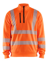Blåkläder 3564 High vis Sweatshirt Half zip materiale med firmalogo
