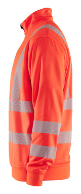 Blåkläder 3564 High vis Sweatshirt Half zip nærbillede med tryk