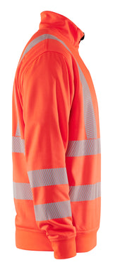 Blåkläder 3564 High vis Sweatshirt Half zip produktbillede til broderi