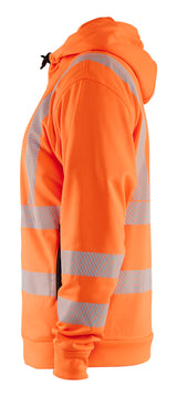 Blåkläder 3565 High vis Hættetrøje Full zip produktbillede med tryk