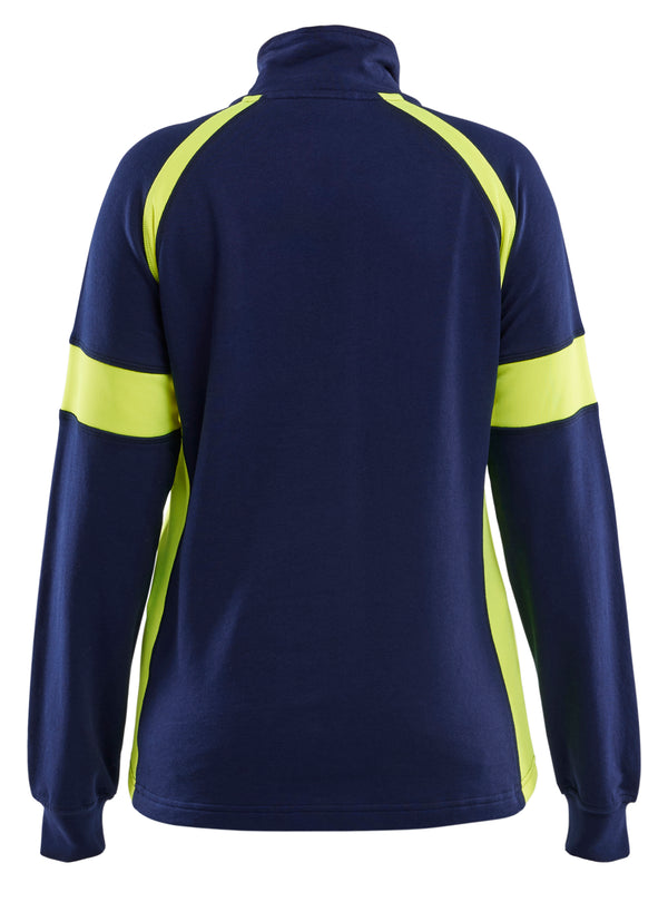 Blåkläder 3566 Dame Sweatshirt Half Zip med tryk eller logo – arbejdstøj og firmatøj