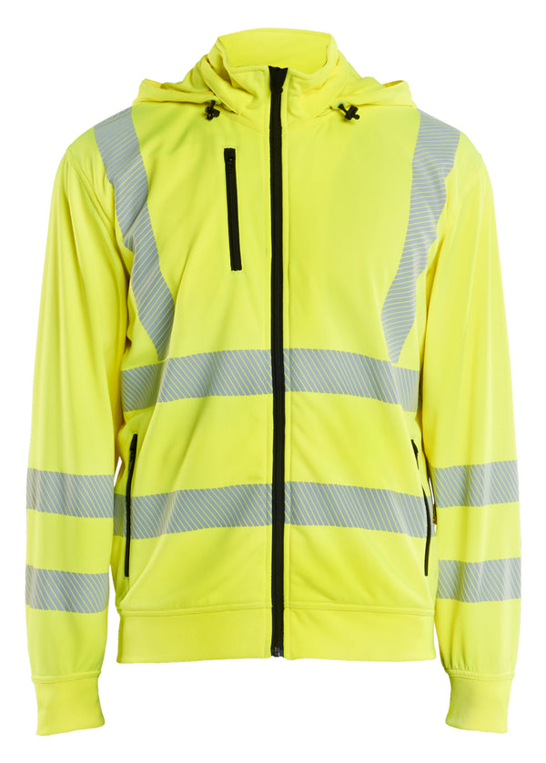 Blåkläder 3573 High Vis Sweatshirt med aftagelig hætte med tryk eller logo – arbejdstøj og firmatøj