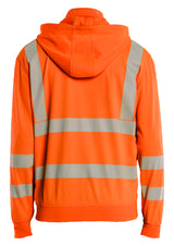 Blåkläder 3573 High Vis Sweatshirt med aftagelig hætte nærbillede med logo