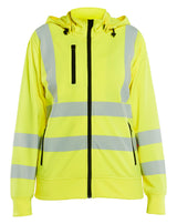 Blåkläder 3574 Dame High Vis Sweatshirt med aftagelig hætte med tryk eller logo – arbejdstøj og firmatøj